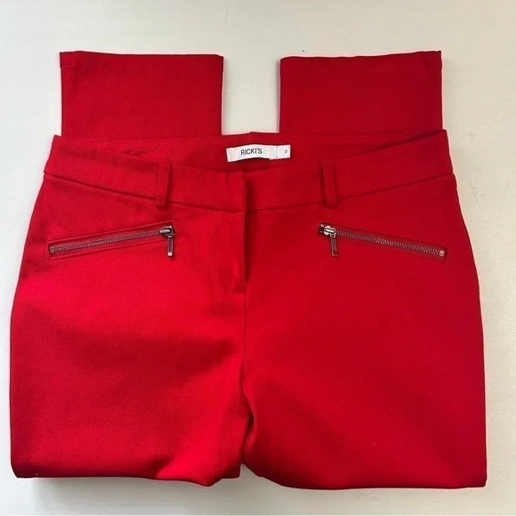 Ricki’s Slim Fit Zip Pocket Micro Twill Pants Red Size 2 - Picture 15 of 15